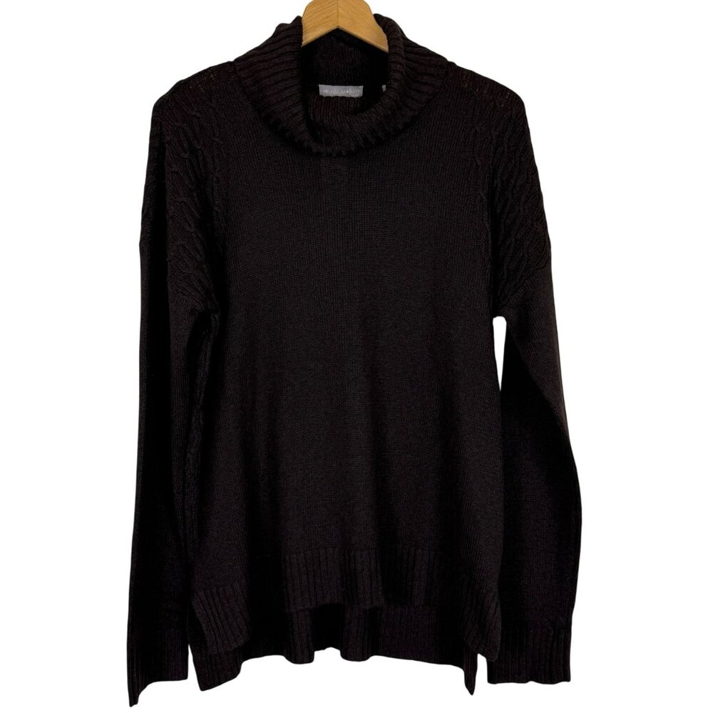 Evolution Stitch Fix Madi Cable Knit Turtleneck Sweater Sz Large Brown NWT